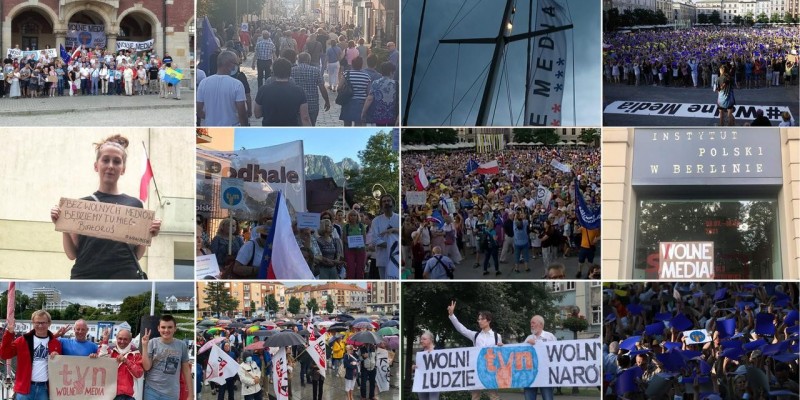 Wielotysięczne manifestacje przeciwko Lex TVN w całej Polsce