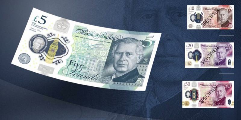 Bank Anglii zaprezentował banknoty z Karolem III